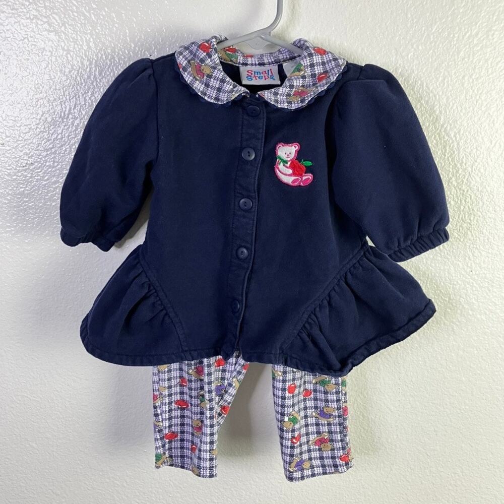 Vintage Small Steps Size 12m Bear Apple Set Y2K Autumn Fall